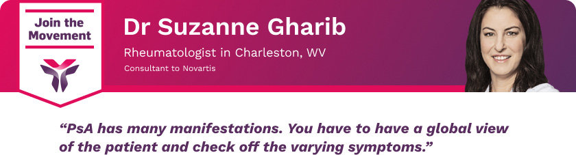 Dr. Suzanne Gharib PsA has many manifestations