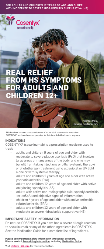 COSENTYX HS Pediatric Caregiver Brochure.