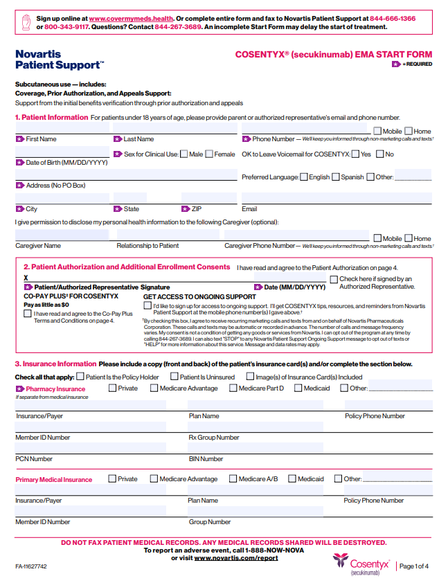 Electronic Medical
Assistant® (EMA) Start Form